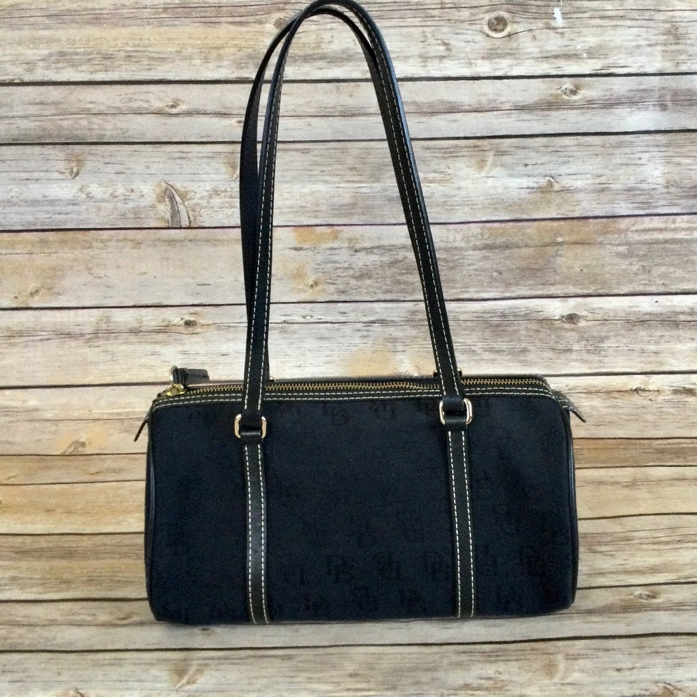 Dooney & Bourke Authentic Monogram Barrel Bag, Black
